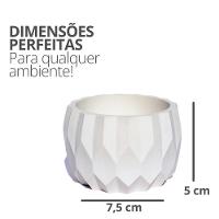 Vaso Decorativo Losangos 7,5cm Cimento Artesanal Sala E Cozinha Branco - 3