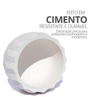 Vaso Decorativo Losangos 7,5cm Cimento Artesanal Sala E Cozinha Branco