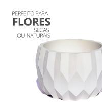 Vaso Decorativo Losangos 7,5cm Cimento Artesanal Sala E Cozinha Branco - 5