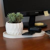 Vaso Decorativo Losangos 7,5cm Cimento Artesanal Sala E Cozinha Branco - 6