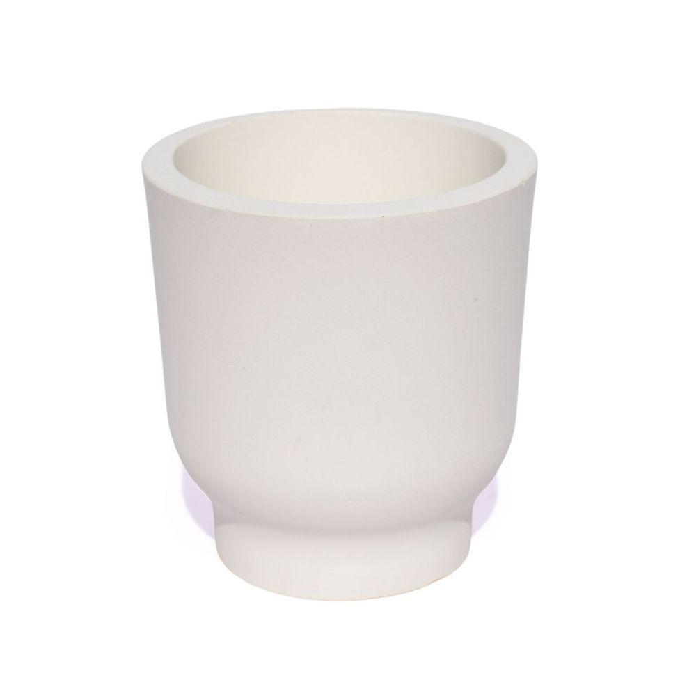 Vaso Decorativo Garrafa Invertida Lisa 8cm Cimento Artesanal Branco - 1