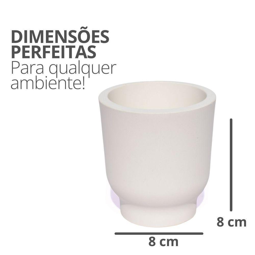 Vaso Decorativo Garrafa Invertida Lisa 8cm Cimento Artesanal Branco - 2