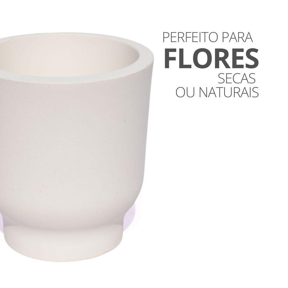 Vaso Decorativo Garrafa Invertida Lisa 8cm Cimento Artesanal Branco - 4
