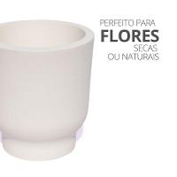 Vaso Decorativo Garrafa Invertida Lisa 8cm Cimento Artesanal Branco - 4