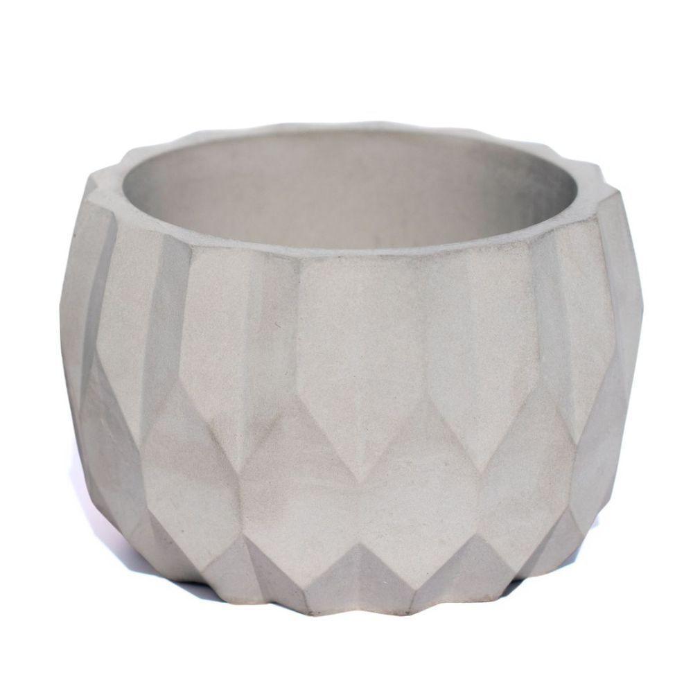 Vaso Decorativo Losangos 9,5cm Cimento Artesanal Sala E Cozinha Cinza - 1