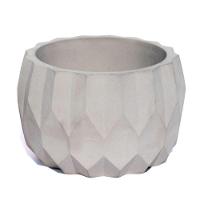 Vaso Decorativo Losangos 9,5cm Cimento Artesanal Sala E Cozinha Cinza - 1