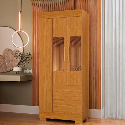 Guarda Roupa De Solteiro Argentina Com Espelho 3 Portas Linhamobília Cinamomo