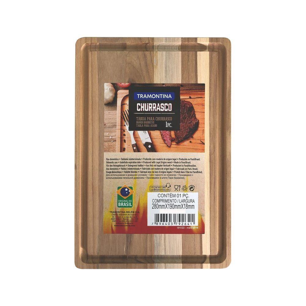 Tábua Tramontina Retangular Em Madeira Com Acabamento Natural 40x27 Cm - 1