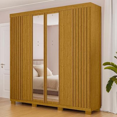 Guarda Roupa Casal Suíça Com Espelho 6 Portas Linhamobília Cinamomo