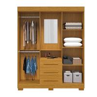 Guarda Roupa De Casal Mônaco Com Espelho 4 Porta Linhamobília Cinamomo - 3