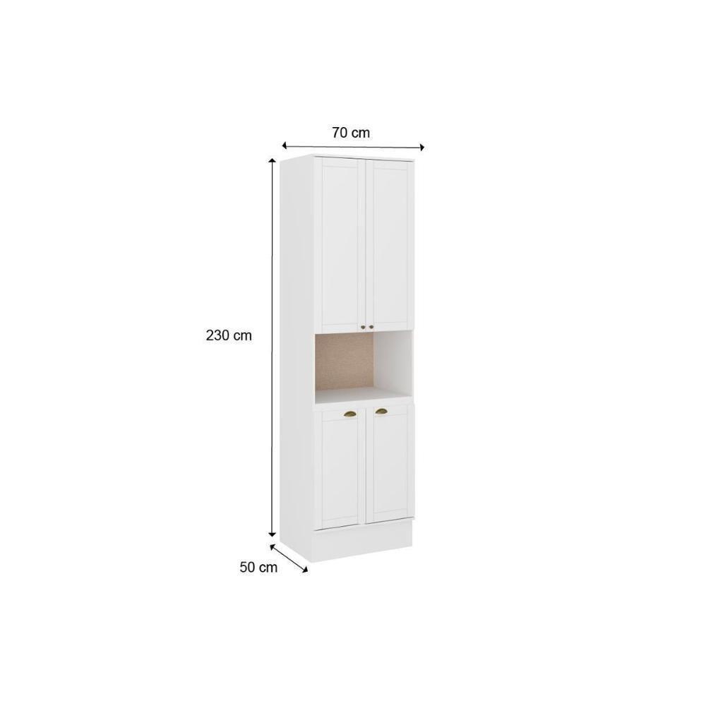 Paneleiro De Cozinha Bella 2617 Torre Quente Com 1 Forno 4 Portas 70cm Branco - 3