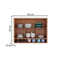 Módulo Cozinha Ronipa Syrah Armário Adega Com 2 Portas 1 Com Vidro Reflecta 120cm Amendoa Branco Ronipa - 7