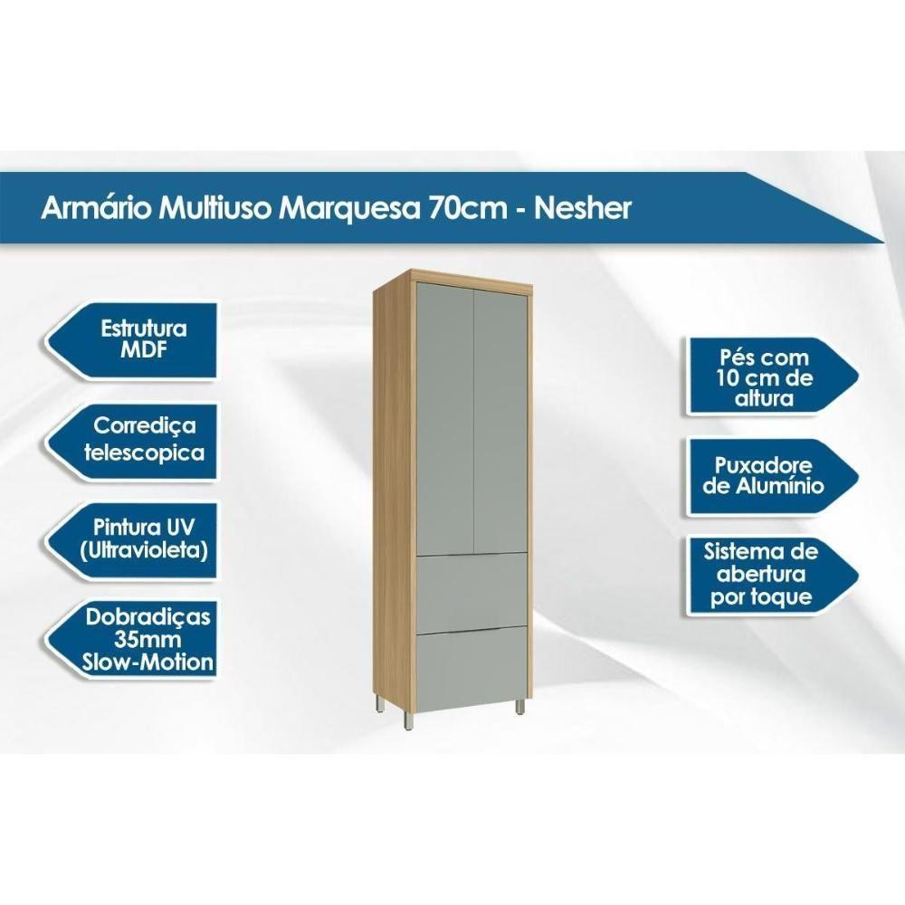 Paneleiro De Cozinha Modulado Marquesa Com 2 Portas E 2 Gavetas 70cm Nature Verde - 2