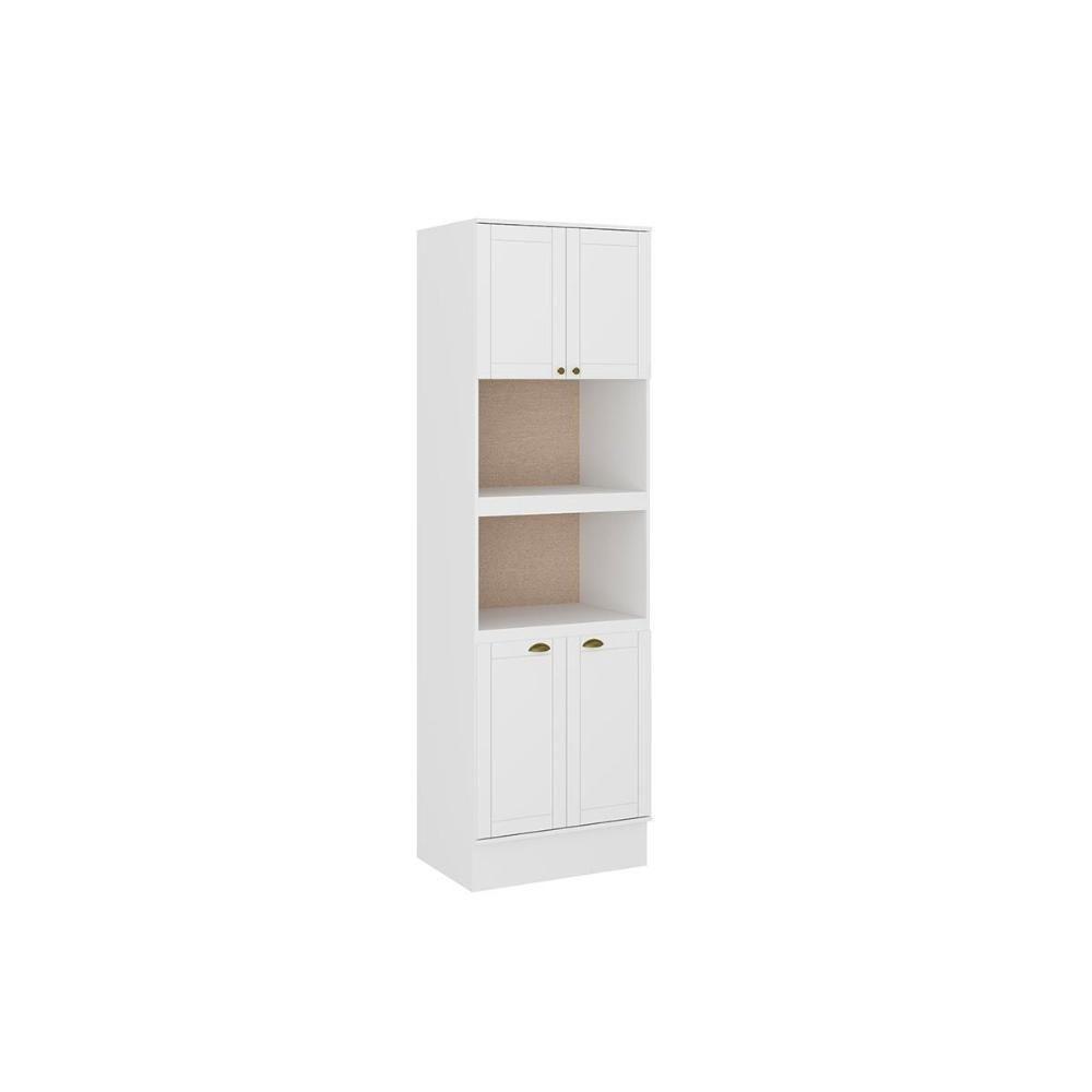 Paneleiro De Cozinha Modulado Bella 2616 Torre Quente Com 2 Fornos 4 Portas 70cm Branco - 1