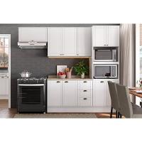 Paneleiro De Cozinha Modulado Bella 2616 Torre Quente Com 2 Fornos 4 Portas 70cm Nogal Cinza - 4