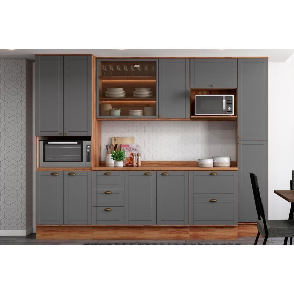 Paneleiro De Cozinha Modulado Bella 2617 Torre Quente Com 1 Forno 4 Portas 70cm Branco - 4