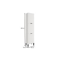 Paneleiro De Cozinha Modulado Alpha 2510 Com 3 Portas 50cm Branco - 2