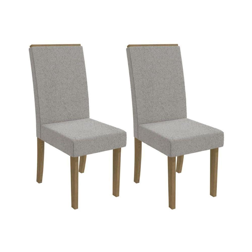 Cadeira De Cozinha 2cad142cn Kit 2 Un Canela Bouclê Cinza - 1