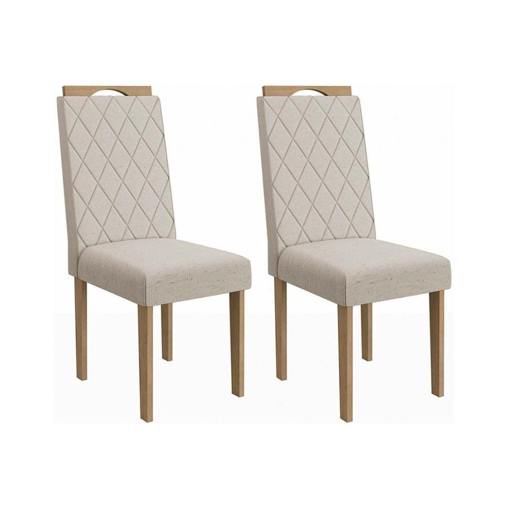 Cadeira De Cozinha 2cad153ea Kit 2 Un Carvalho Linho Cinza - 1