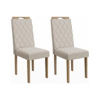 Cadeira De Cozinha 2cad153ea Kit 2 Un Carvalho Linho Cinza - 1