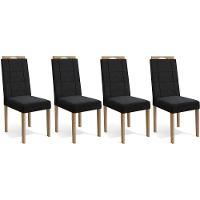 Cadeira De Cozinha 2cad150ea Kit 4 Un Eucalipto Suede Preto A038 - 1