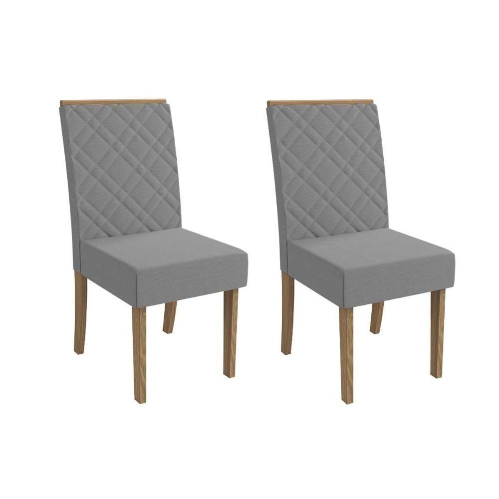 Cadeira De Cozinha 2cad149 Kit 2 Un Canela Bouclê Cinza - 1
