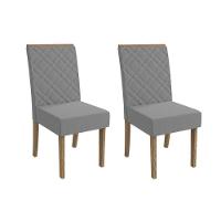 Cadeira De Cozinha 2cad149 Kit 2 Un Canela Bouclê Cinza - 1