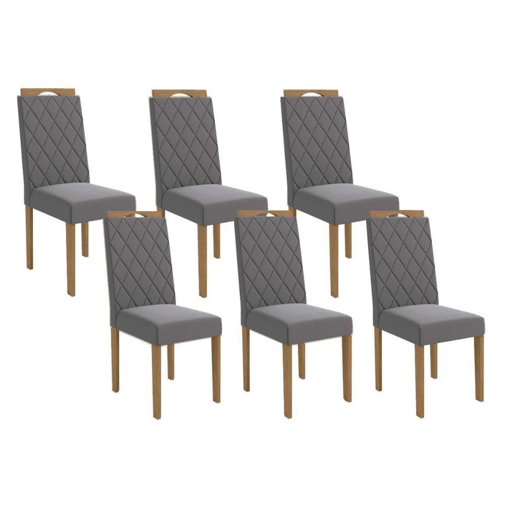 Cadeira De Cozinha 2cad152ea Kit 6 Un Eucalipto Suede Cinza Titanio A050 - 1