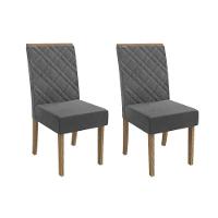 Cadeira De Cozinha 2cad149 Kit 2 Un Canela Suede Cinza - 1