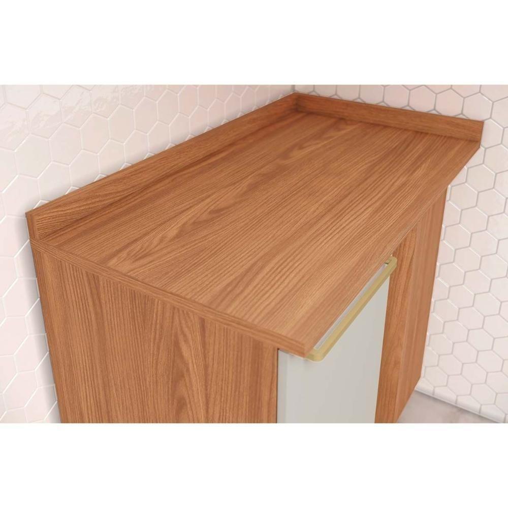 Módulos De Cozinha Requinte Balcão Com Tampo Requinte Canto Reto Com 1 Porta 84cm Nature Areia2 Aéreos + 1 Balcão + 1 Complemento - 5