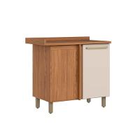 Módulos De Cozinha Requinte Balcão Com Tampo Requinte Canto Reto Com 1 Porta 84cm Nature Areia2 Aéreos + 1 Balcão + 1 Complemento - 1