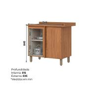 Módulos De Cozinha Requinte Balcão Com Tampo Requinte Canto Reto Com 1 Porta 84cm Nature Areia2 Aéreos + 1 Balcão + 1 Complemento - 3