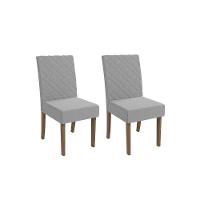 Cadeira De Cozinha 2cad133 Kit 2 Un Canela Bouclê Cinza - 1