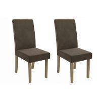 Cadeira De Cozinha 2cad142cn Kit 2 Un Canela Suede Marrom - 1
