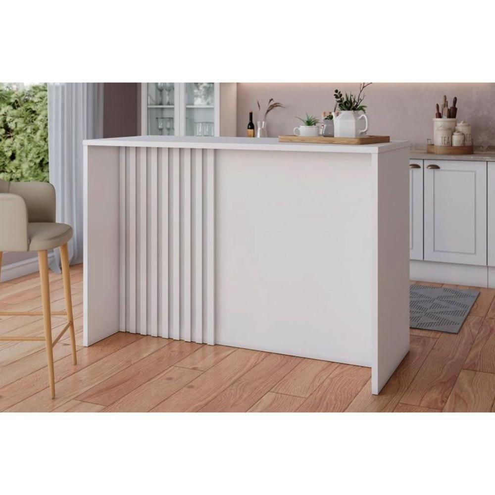 Módulo Cozinha Americana Gourmet Branco2 Aéreos + 1 Balcão + 1 Complemento - 1