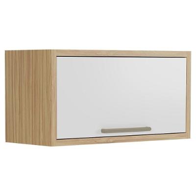 Módulo Cozinha Ronipa Syrah Armário Geladeira Com 1 Porta Basculante 80cm Amendoa Off White Ronipa
