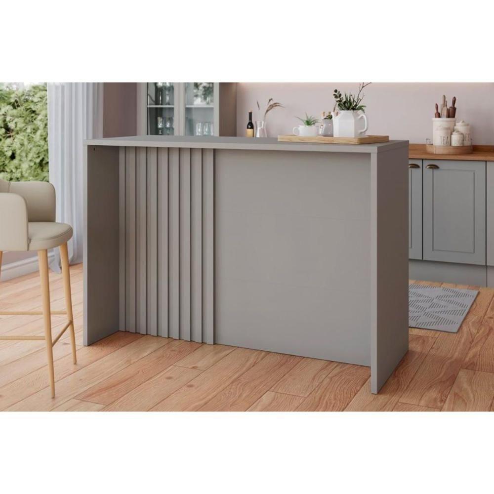 Módulo Cozinha Americana Gourmet Cinza2 Aéreos + 1 Balcão + 1 Complemento - 1