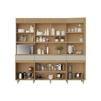 Kit De Cozinha Compacta Realeza Com 6 Portas E 3 Gavetas 220cm Carvalho Cinza