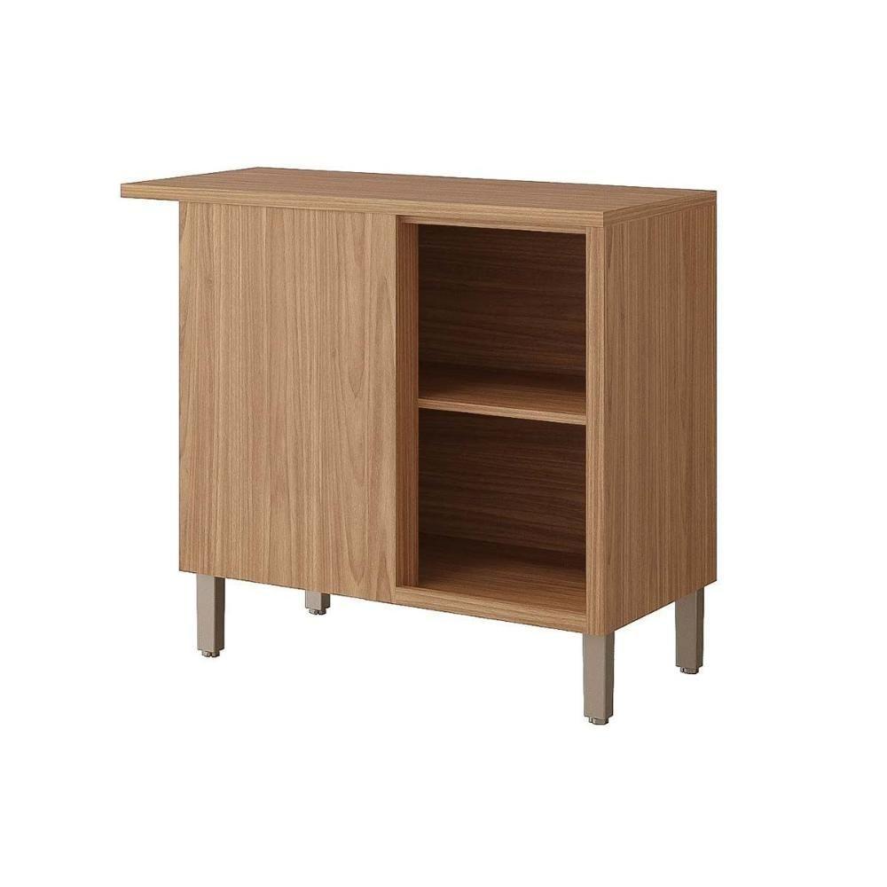 Módulo Cozinha Eloise Balcão Com Tampo Estela Nicho De Canto Com 1 Porta 92cm Freijó - 3