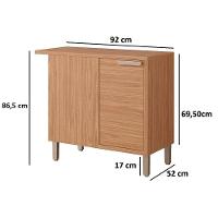 Módulo Cozinha Eloise Balcão Com Tampo Estela Nicho De Canto Com 1 Porta 92cm Freijó