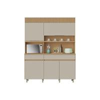 Kit De Cozinha Compacta Realeza Com 5 Portas E 2 Gavetas 160cm Carvalho Cinza - 5