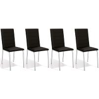 Cadeira De Cozinha Amsterdã C091 Kit 4 Un Cromada Preto 110 - 1