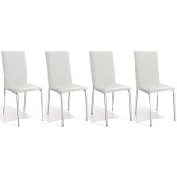 Cadeira De Cozinha Amsterdã C091 Kit 4 Un Cromada Branco 106 - 1