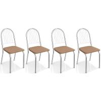 Cadeira De Cozinha Noruega 2c077 Kit 4 Un Cromada Capuccino - 1