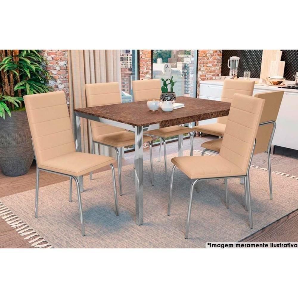 Cadeira De Cozinha Amsterdã C091 Kit 6 Un Cromada Branco 106 - 4