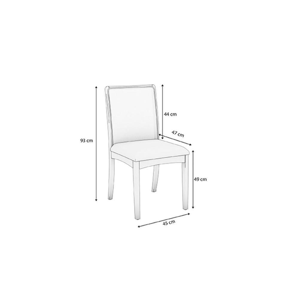 Cadeira De Cozinha Alice Kit 4 Un Carvalho Linho Cinza A056 - 2