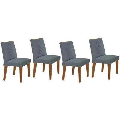 Cadeira De Cozinha Jade Kit 4 Un Capuccino Suede Grafite Rufato