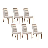 Cadeira De Cozinha Imperatriz Kit 6 Un Capuccino Suede Creme Rufato - 1