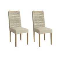 Cadeira De Cozinha 2cad157ea Kit 2 Un Carvalho Linho Bege - 1