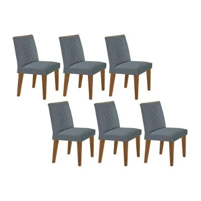 Cadeira De Cozinha Jade Kit 6 Un Capuccino Suede Grafite Rufato